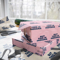 But This Is Indiana Wrapping Paper Roll Hoosier Basketball Fans Bold Blue and Gold - Wonder Print Shop