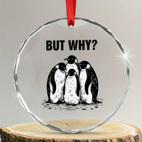 But Why Penguin Crystal Glass Ornament Funny Nihilist Hiking
