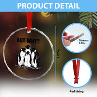 But Why Penguin Crystal Glass Ornament Funny Nihilist Hiking