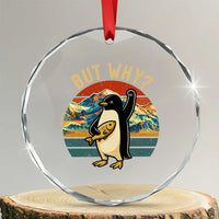 But Why Penguin Crystal Glass Ornament Nihilist Penguin Mountain Hiking