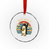But Why Penguin Crystal Glass Ornament Nihilist Penguin Mountain Hiking