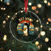 But Why Penguin Crystal Glass Ornament Nihilist Penguin Mountain Hiking