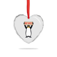 But Why Penguin Heart Crystal Glass Ornament Funny Nihilist Penguin Hiking Meme