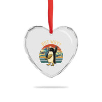 But Why Penguin Heart Crystal Glass Ornament Nihilist Penguin Mountain Hiking