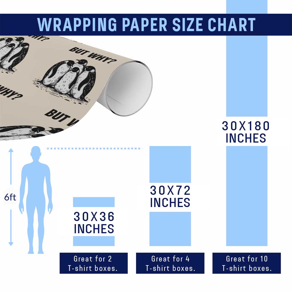 But Why Penguin Wrapping Paper Roll Funny Nihilist Hiking