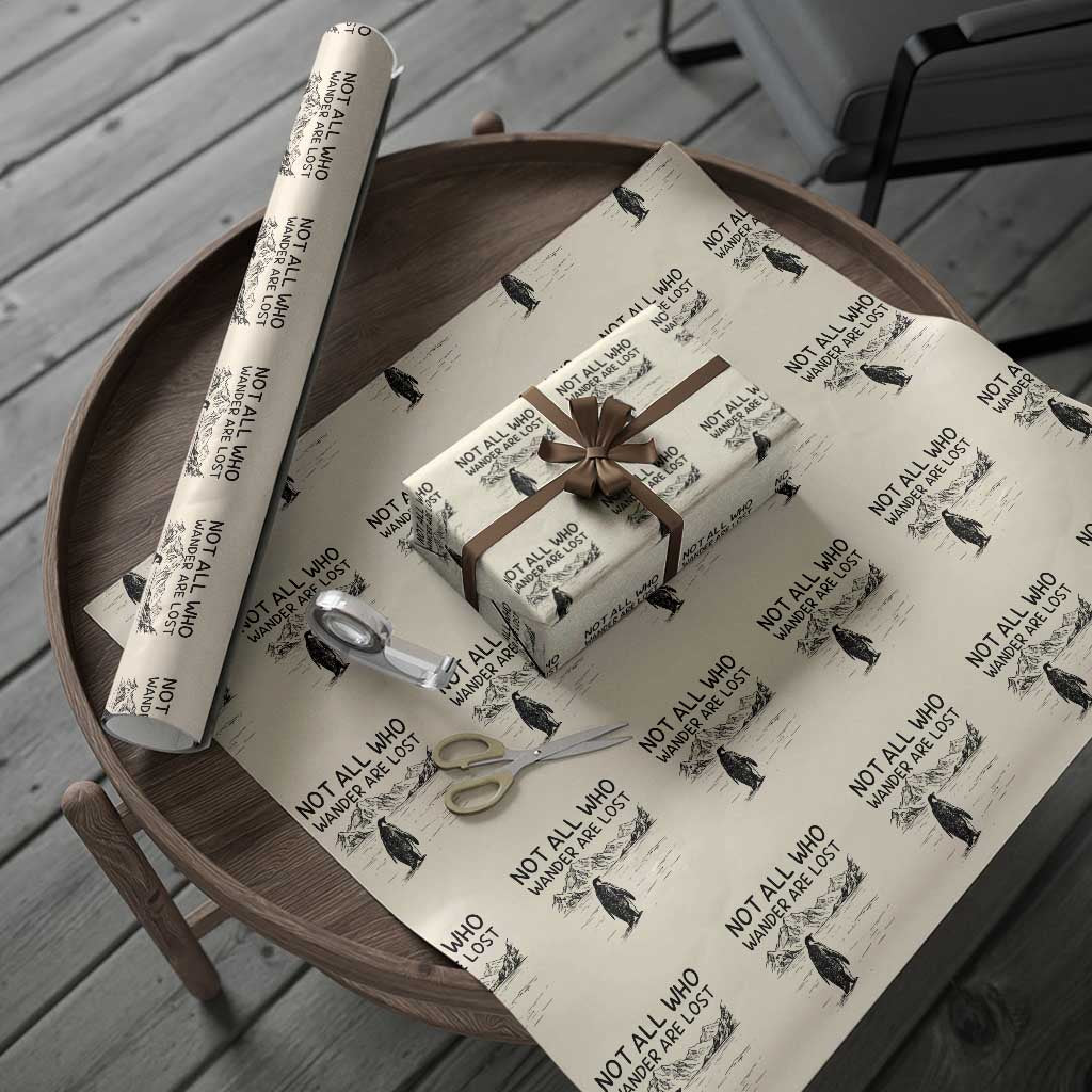But Why Penguin Wrapping Paper Roll Not All Who Wander Are Lost