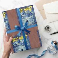 But Why Penguin Wrapping Paper Roll Starry Night Van Gogh Nihilist Penguin Hiking