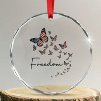 Butterfly Of Freedom American Pride Crystal Glass Ornament