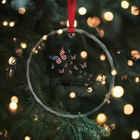 Butterfly Of Freedom American Pride Crystal Glass Ornament