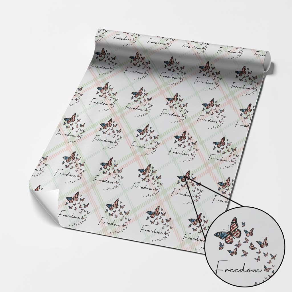Butterfly Of Freedom American Pride Wrapping Paper Roll