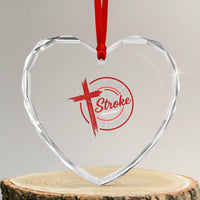 By The Grace Of God I'm A Survivor Stroke Awareness Heart Crystal Glass Ornament