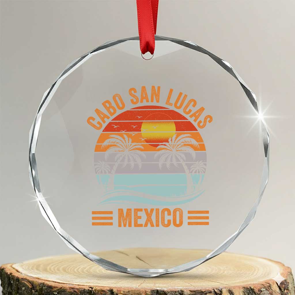 Cabo San Lucas Mexico Crystal Glass Ornament Beach Summer Vacation Family Trip Retro 70s - Wonder Print Shop