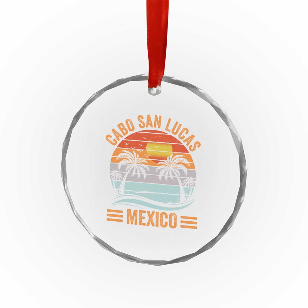 Cabo San Lucas Mexico Crystal Glass Ornament Beach Summer Vacation Family Trip Retro 70s - Wonder Print Shop
