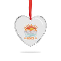Cabo San Lucas Mexico Heart Crystal Glass Ornament Beach Summer Vacation Family Trip Retro 70s - Wonder Print Shop
