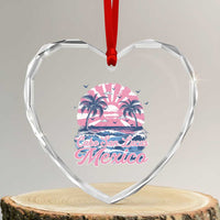 Cabo San Lucas Mexico Heart Crystal Glass Ornament Vintage Retro Beach Summer Vacation Family Trip - Wonder Print Shop