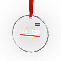Cabo Verde Athletic Varsity Style Crystal Glass Ornament Cape Verde Flag Stars National Pride