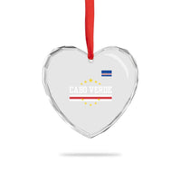 Cabo Verde Athletic Varsity Style Heart Crystal Glass Ornament Cape Verde Flag Stars National Pride