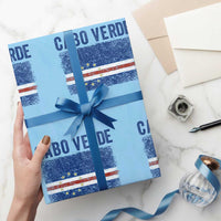 Cabo Verde Distressed Flag National Pride Wrapping Paper Roll Cape Verde Heritage Pride Retro Grunge Graphic