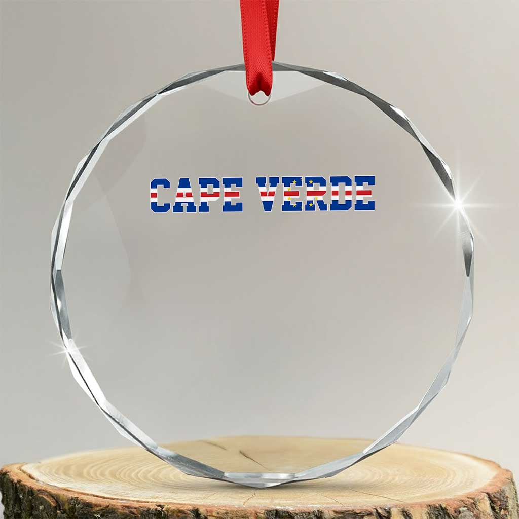Cabo Verde Flag Cabo Verdean Pride Crystal Glass Ornament