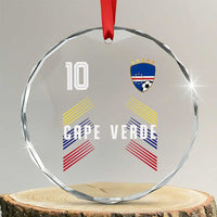 Cabo Verde Football Crest Pride Jersey Style Crystal Glass Ornament Cape Verde Soccer Fan Number 10 Athletic