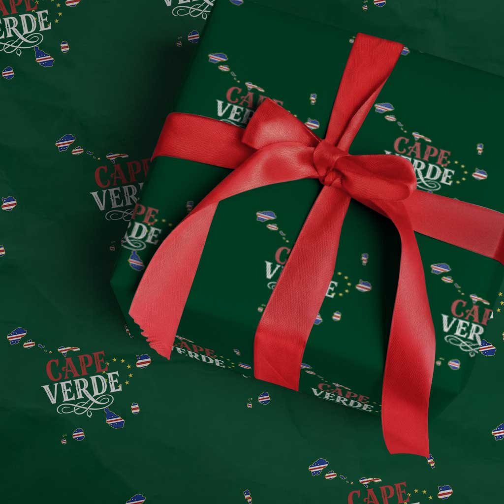 Cabo Verde Islands Flag Map Wrapping Paper Roll Cape Verde Vintage Pride