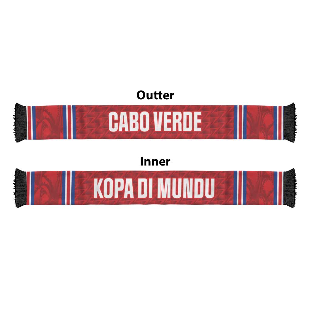 Cabo Verde Kopa di Mundu Soccer Scarf Atlantic Waves Red Edition
