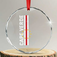 Cabo Verde Pride Vintage Jersey Cape Verdean Flag Crystal Glass Ornament