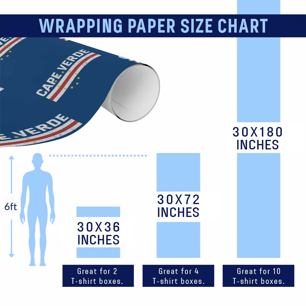 Cabo Verde Pride Vintage Jersey Cape Verdean Flag Wrapping Paper Roll