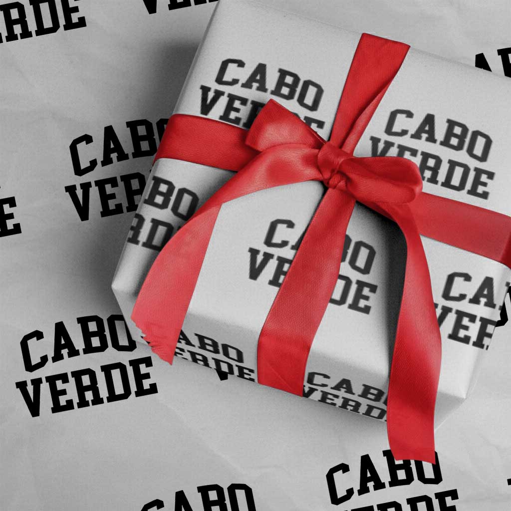 Cabo Verde Returns Home National Pride Varsity Style Wrapping Paper Roll Cape Verde Minimalist Text Graphic
