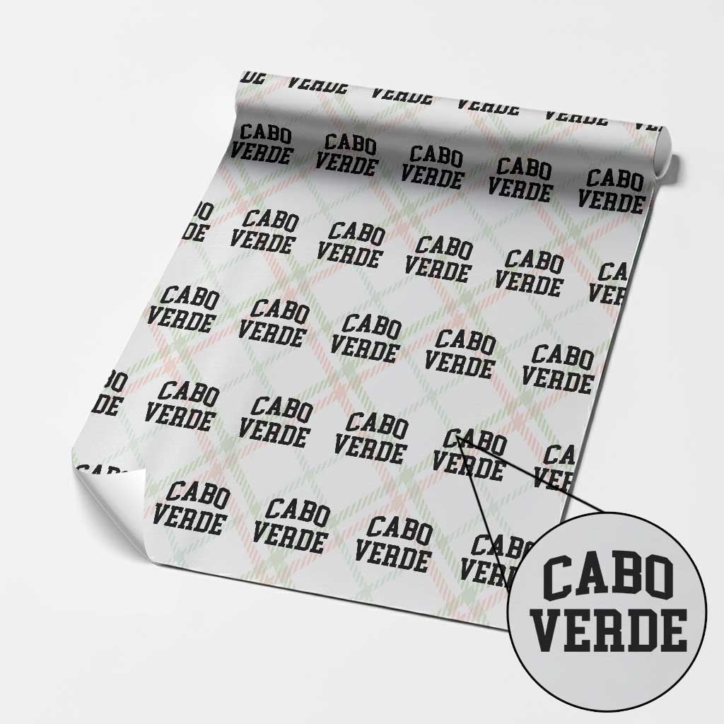 Cabo Verde Returns Home National Pride Varsity Style Wrapping Paper Roll Cape Verde Minimalist Text Graphic