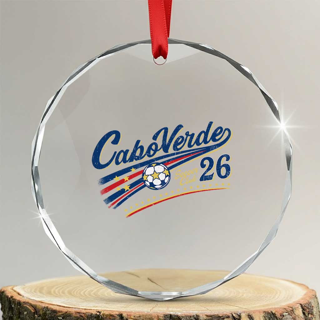 Cabo Verde Soccer Club 26 National Pride Crystal Glass Ornament Cape Verde Football Fans Retro Sporty Est. 2026