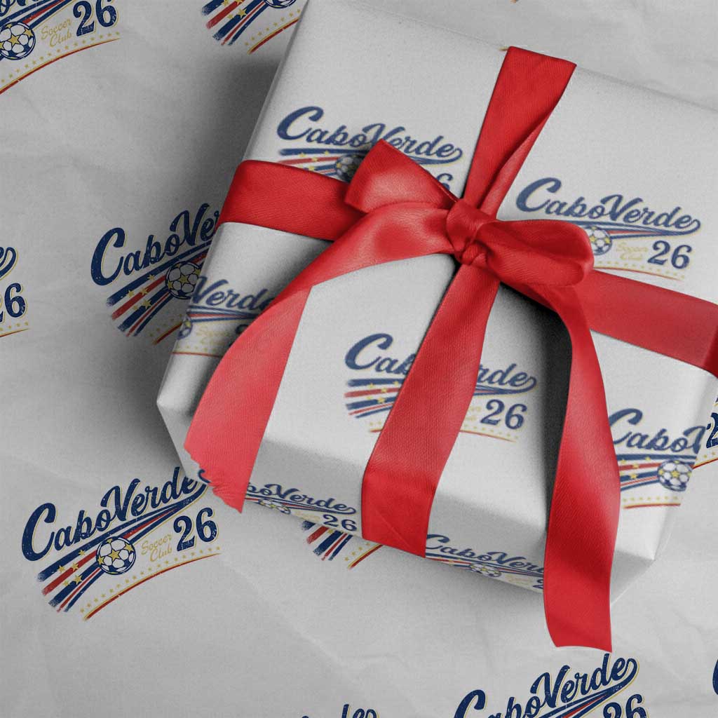 Cabo Verde Soccer Club 26 National Pride Wrapping Paper Roll Cape Verde Football Fans Retro Sporty Est. 2026