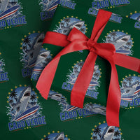 Cabo Verde Surfing Blue Shark Surfboard Wrapping Paper Roll Cape Verde Flag Tropical Ocean Wave
