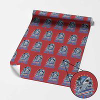 Cabo Verde Surfing Blue Shark Surfboard Wrapping Paper Roll Cape Verde Flag Tropical Ocean Wave