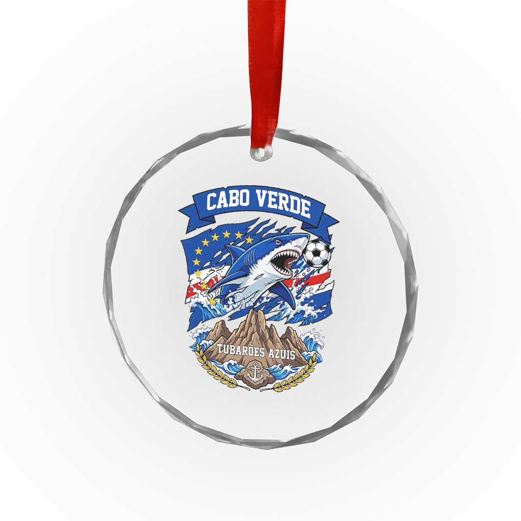 Cabo Verde Tubarões Azuis Soccer Pride Crystal Glass Ornament Cape Verde Blue Sharks Football Fans