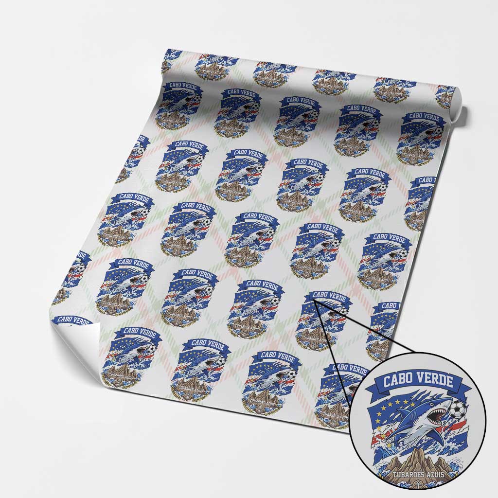 Cabo Verde Tubarões Azuis Soccer Pride Wrapping Paper Roll Cape Verde Blue Sharks Football Fans