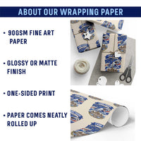 Cabo Verde Tubarões Azuis Soccer Pride Wrapping Paper Roll Cape Verde Blue Sharks Football Fans