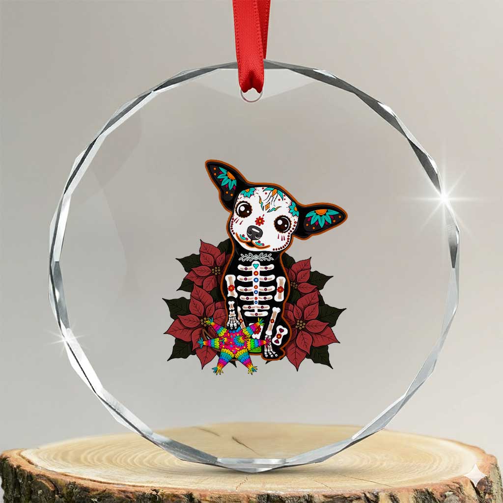 Calavera Chihuahua Crystal Glass Ornament Pinata Dia De Los Muertos Mexican - Wonder Print Shop