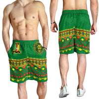 Cameroon Football Shorts for Men Tribal Motifs Green Color - Wonder Print Shop