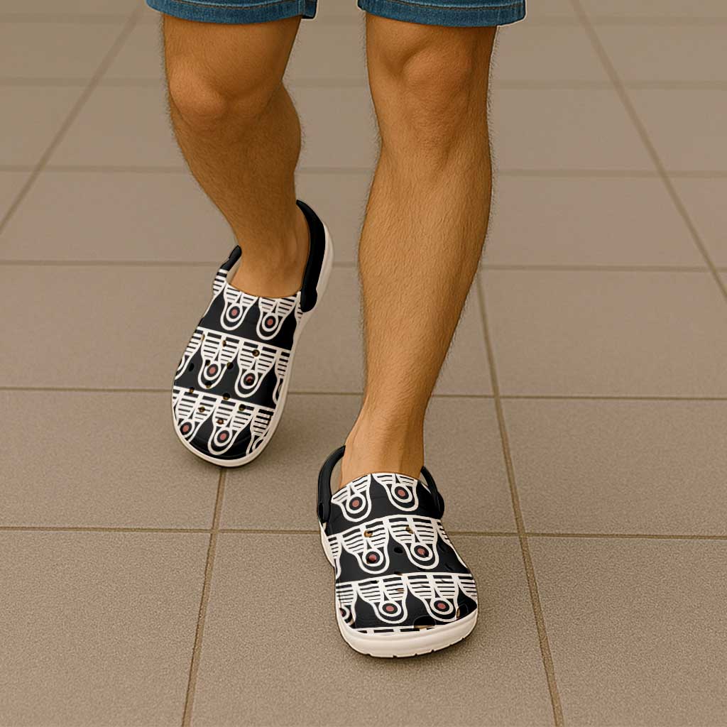 Cameroon Toghu Traditional Pattern Clogs Shoes - Wonder Print Shop