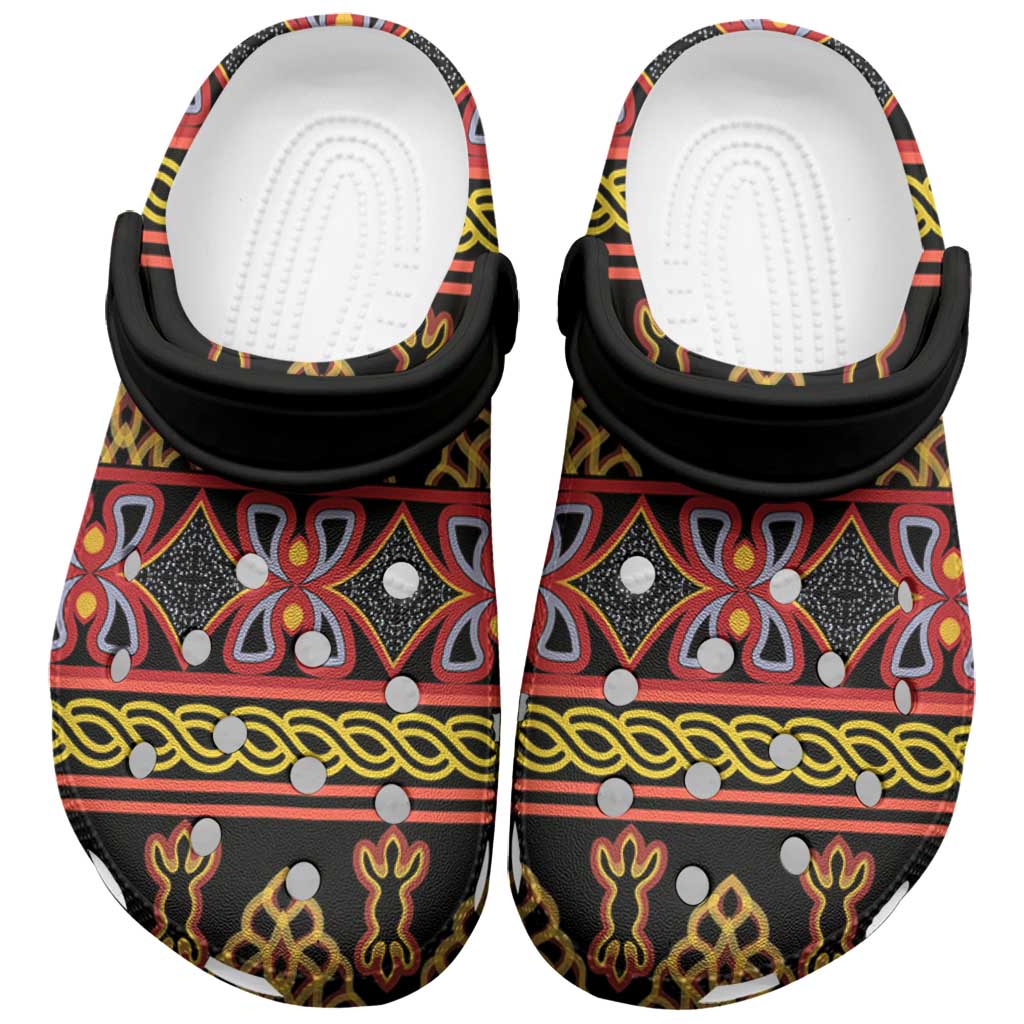 Cameroon Traditional Toghu Pattern Clogs Shoes - Wonder Print Shop