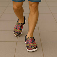 Cameroon Traditional Toghu Pattern Clogs Shoes - Wonder Print Shop