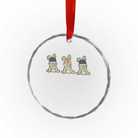 Camo Easter Bunny Crystal Glass Ornament Funny Hunter Easter Gift
