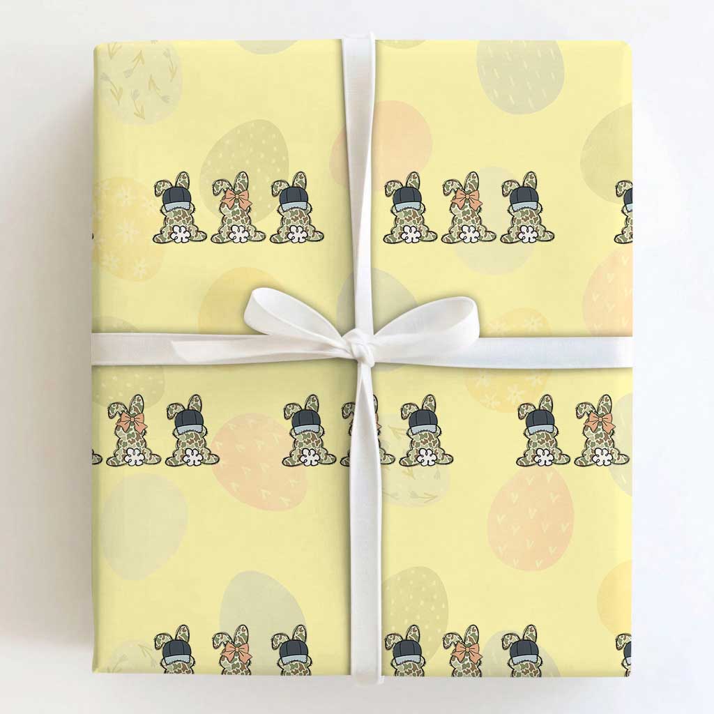 Camo Easter Bunny Wrapping Paper Roll Funny Hunter Easter Gift