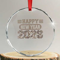 Camo Happy New Year Party 2026 Crystal Glass Ornament Camouflage NYE Party - Wonder Print Shop