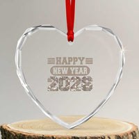 Camo Happy New Year Party 2026 Heart Crystal Glass Ornament Camouflage NYE Party - Wonder Print Shop