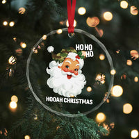Camo Santa Christmas Crystal Glass Ornament Ho Ho Ho Hooah Christmas - Wonder Print Shop