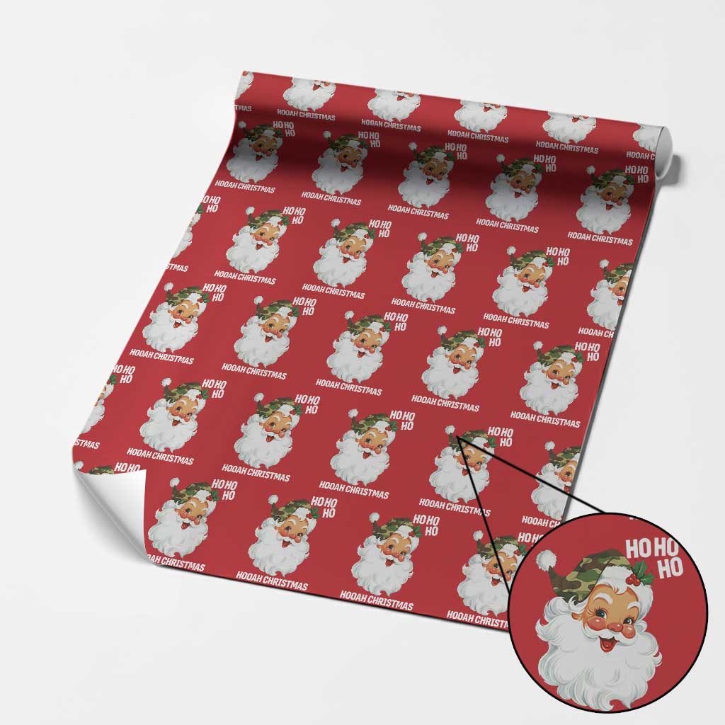 Camo Santa Christmas Wrapping Paper Roll Ho Ho Ho Hooah Christmas - Wonder Print Shop