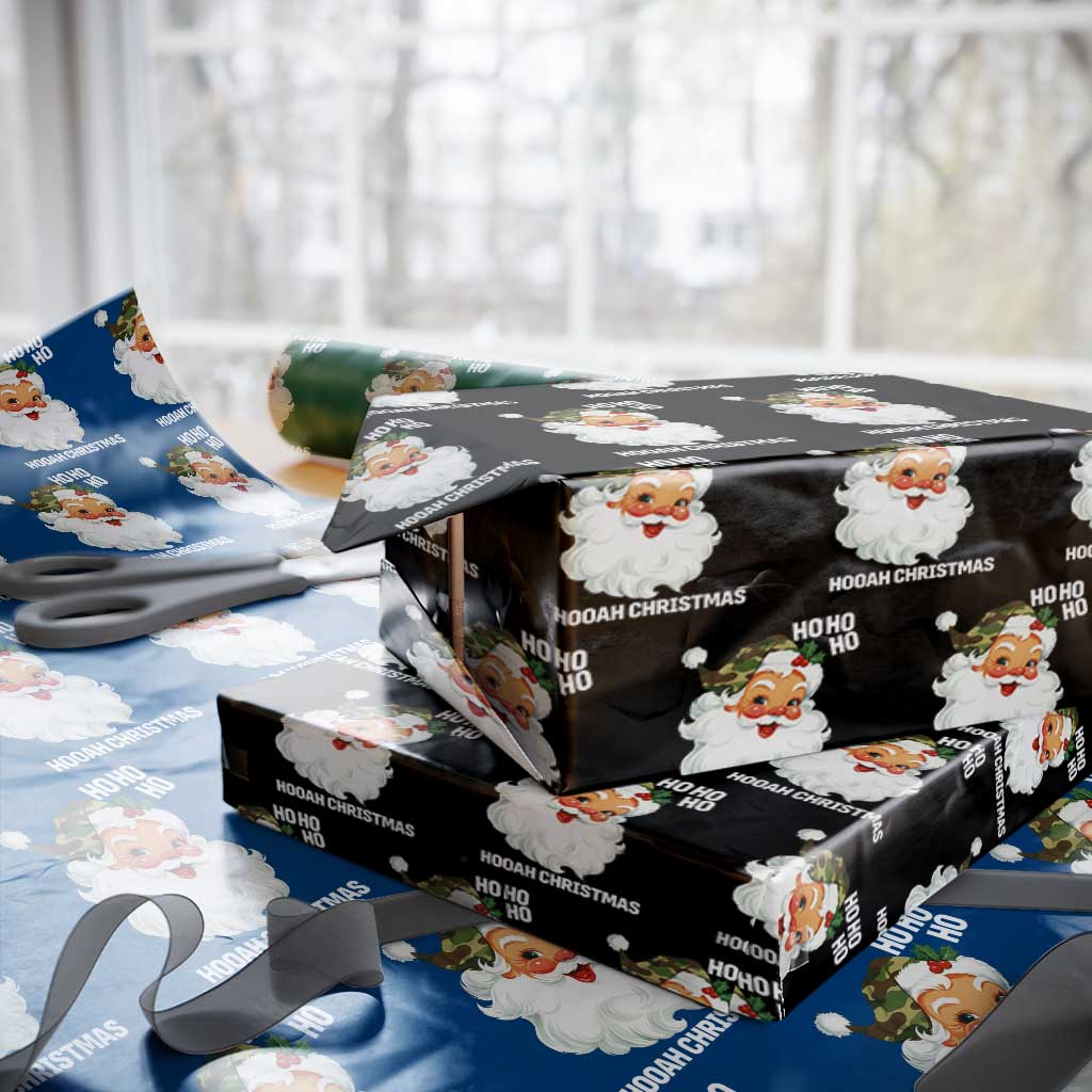 Camo Santa Christmas Wrapping Paper Roll Ho Ho Ho Hooah Christmas - Wonder Print Shop