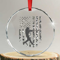 Camo US Flag Baseball Player Crystal Glass Ornament Retro Camouflage American Flag Patriotic TS10